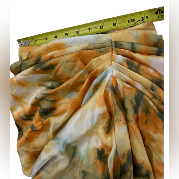 Pretty little things Orange Tie Dye Ruched Side Midi Skirt NWT - Picture 8 of 8